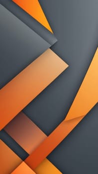 A gradient wallpaper with Asymmetrical shapes using orange and slategrey gradient colors. Generative AI.