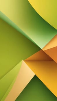 A gradient wallpaper with Folded shapes using lime and tan gradient colors. Generative AI.