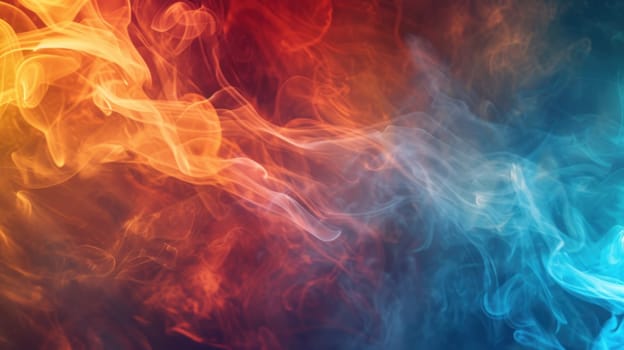 Red and blue fire abstract background. Generative AI.