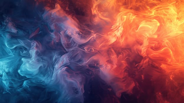 Red and blue fire abstract background. Generative AI.