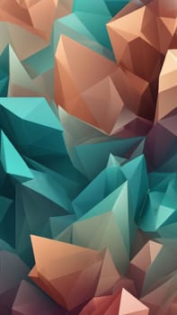 A gradient wallpaper with Crystalline shapes using teal and rosybrown gradient colors. Generative AI.