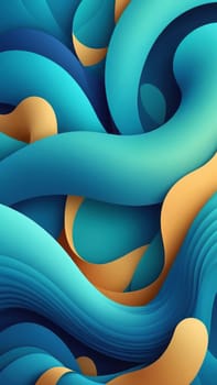 A gradient wallpaper with Organic shapes using aqua and aliceblue gradient colors. Generative AI.