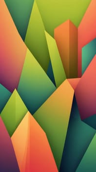 A gradient wallpaper with Buttress shapes using lime and darksalmon gradient colors. Generative AI.