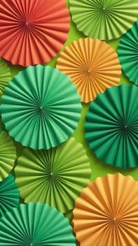 A gradient wallpaper with Rosette shapes using green and moccasin gradient colors. Generative AI.