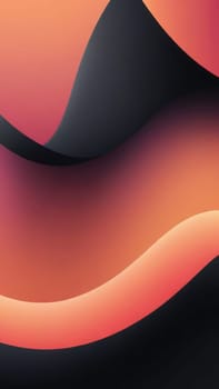 A gradient wallpaper with Parabolic shapes using black and lightcoral gradient colors. Generative AI.