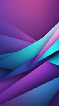 A gradient wallpaper with Oblique shapes using purple and darkcyan gradient colors. Generative AI.