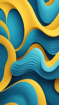 A gradient wallpaper with Meander shapes using yellow and lightblue gradient colors. Generative AI.