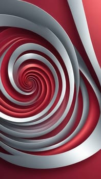 A gradient wallpaper with Vortex shapes using silver and crimson gradient colors. Generative AI.