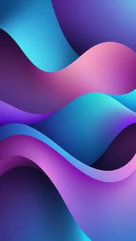 A gradient wallpaper with Curvilinear shapes using blue and purple gradient colors. Generative AI.