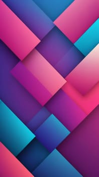 A gradient wallpaper with Geometric shapes using blue and fuchsia gradient colors. Generative AI.