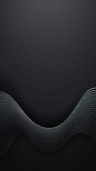 A gradient wallpaper with Waveform shapes using black and darkgray gradient colors. Generative AI.