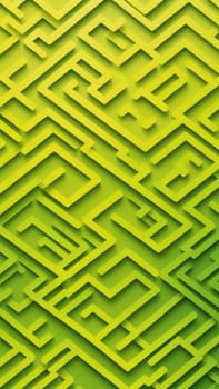 A gradient wallpaper with Labyrinth shapes using lime and yellow gradient colors. Generative AI.