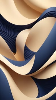 A gradient wallpaper with Waved shapes using navy and blanchedalmond gradient colors. Generative AI.