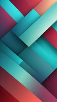 A gradient wallpaper with Oblique shapes using aqua and darkred gradient colors. Generative AI.