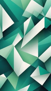 A gradient wallpaper with Cubist shapes using white and darkseagreen gradient colors. Generative AI.