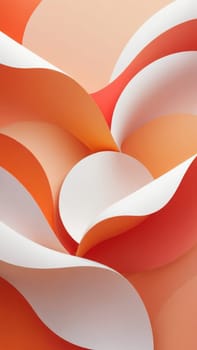 A gradient wallpaper with Sculpted shapes using white and orangered gradient colors. Generative AI.