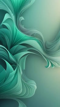 A gradient wallpaper with Fractal shapes using gray and mediumseagreen gradient colors. Generative AI.