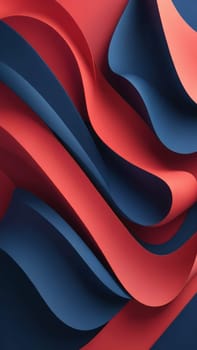 A gradient wallpaper with Sculpted shapes using navy and crimson gradient colors. Generative AI.