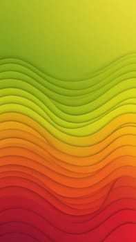 A gradient wallpaper with Scalloped shapes using lime and red gradient colors. Generative AI.