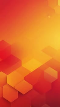 A gradient wallpaper with Hexagonal shapes using red and yellow gradient colors. Generative AI.