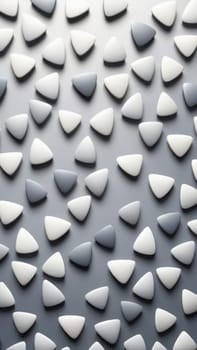 A gradient wallpaper with Plectrum shapes using white and grey gradient colors. Generative AI.