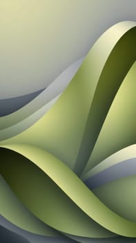 A gradient wallpaper with Waved shapes using gray and olive gradient colors. Generative AI.