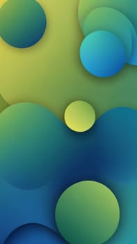 A gradient wallpaper with Hollow shapes using olive and dodgerblue gradient colors. Generative AI.