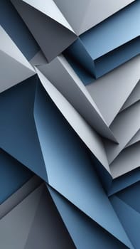 A gradient wallpaper with Folded shapes using gray and slateblue gradient colors. Generative AI.