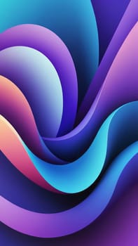 A gradient wallpaper with Sigmoid shapes using blue and purple gradient colors. Generative AI.