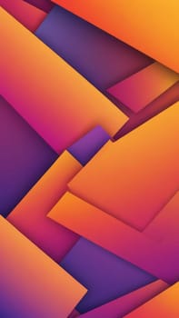 A gradient wallpaper with Patched shapes using orange and darkorchid gradient colors. Generative AI.