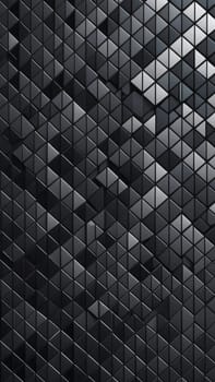 A gradient wallpaper with Mosaic shapes using black and grey gradient colors. Generative AI.