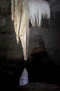 Stunning cave with natural stalactite and stalagmite formations.