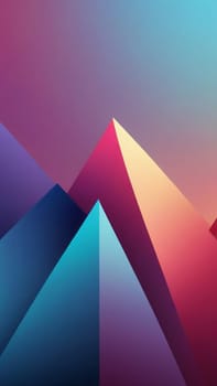 A gradient wallpaper with Pyramidal shapes using maroon and deepskyblue gradient colors. Generative AI.