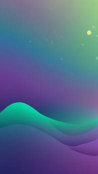 A gradient wallpaper with Dotted shapes using purple and forestgreen gradient colors. Generative AI.