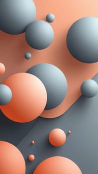 A gradient wallpaper with Spherical shapes using gray and peachpuff gradient colors. Generative AI.