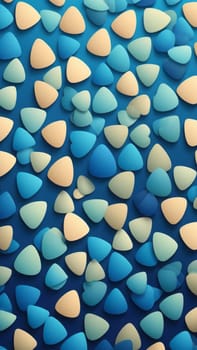 A gradient wallpaper with Plectrum shapes using blue and linen gradient colors. Generative AI.