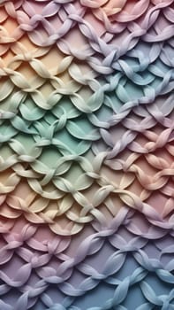 A gradient wallpaper with Knotted shapes using silver and seashell gradient colors. Generative AI.