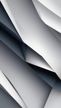 A gradient wallpaper with Folded shapes using white and darkgray gradient colors. Generative AI.