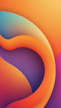 A gradient wallpaper with Curvilinear shapes using orange and thistle gradient colors. Generative AI.