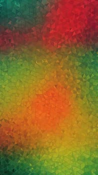 A gradient wallpaper with Mosaic shapes using green and red gradient colors. Generative AI.