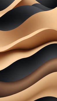 A gradient wallpaper with Waved shapes using black and burlywood gradient colors. Generative AI.