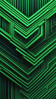 A gradient wallpaper with Labyrinth shapes using black and forestgreen gradient colors. Generative AI.