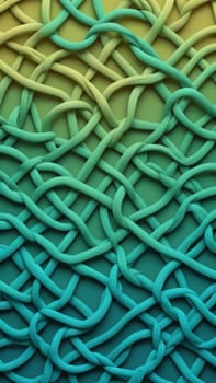 A gradient wallpaper with Knotted shapes using olive and mediumturquoise gradient colors. Generative AI.