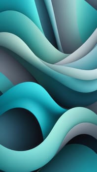 A gradient wallpaper with Looped shapes using gray and lightcyan gradient colors. Generative AI.