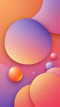 A gradient wallpaper with Globular shapes using orange and lavenderblush gradient colors. Generative AI.