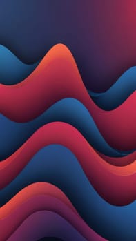 A gradient wallpaper with Flared shapes using maroon and navy gradient colors. Generative AI.