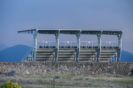 tribune at a stadium in a village in Cyprus
