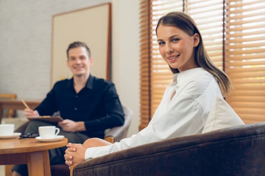 Psychological consultation gaining improvement on mental problem, happy young female patient doing therapy session while psychiatrist making diagnostic on mental illness. Unveiling