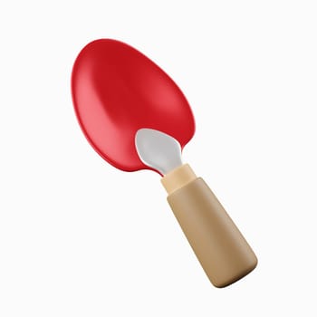 3d shovel. garden tool. Gardening. icon isolated on white background. 3d rendering illustration. Clipping path.