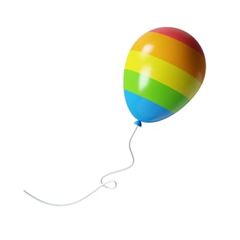 3d air balloon with lace. Flag of a gay pride, wedding or romantic dating symbol. Birthday, anniversary party celebration. icon isolated on white background. 3d rendering illustration. Clipping path..